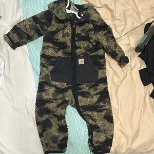 Carhartt baby Camo Black and Tan Fleece One piece